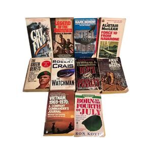 Historical Military War Paperback Books Lot of 10, Vintage, Spy, Vietnam,